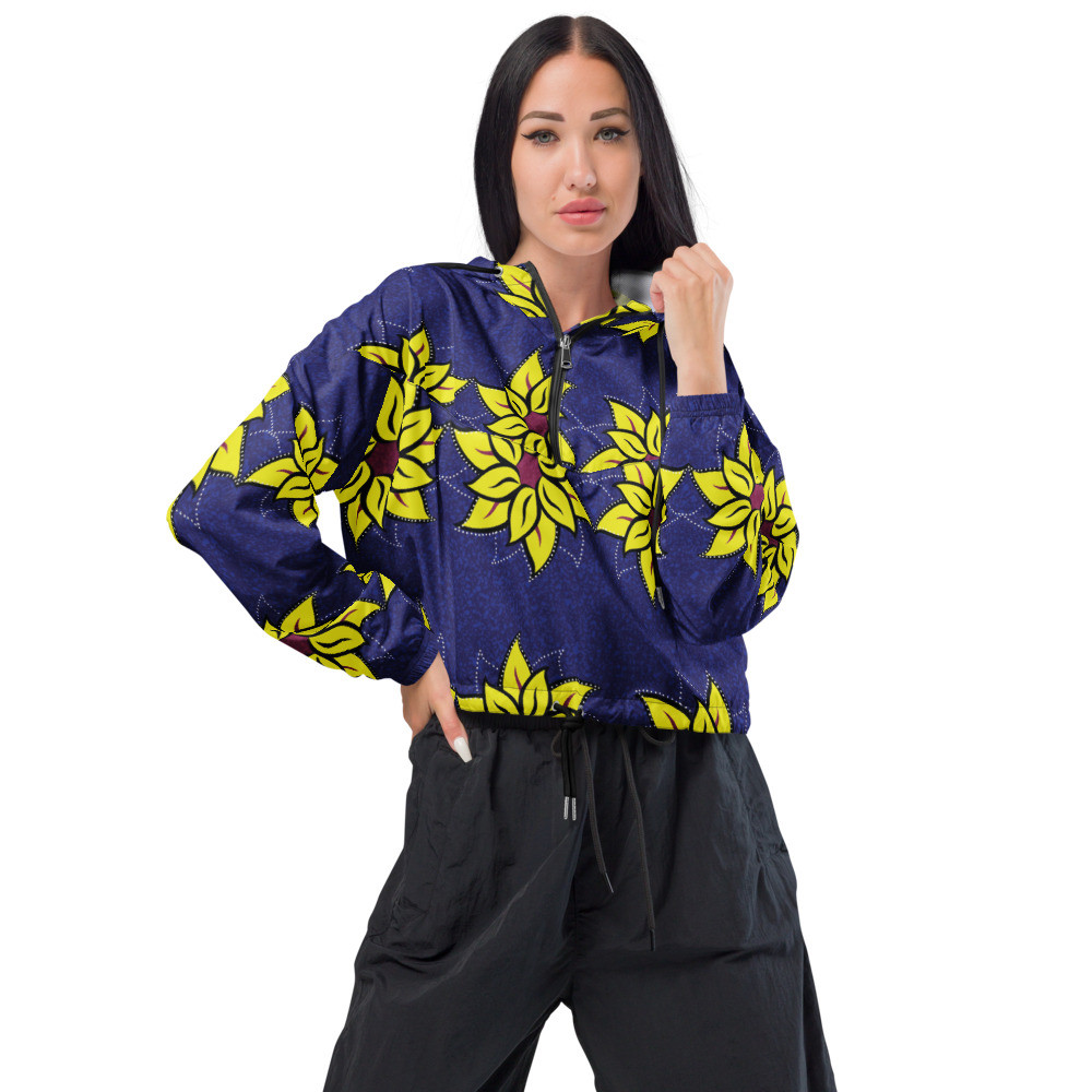 Women’s Sunflowers cropped windbreaker