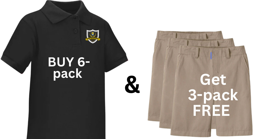 FULL COLOR PRINT 6-pack Authentic Schoolwear Unisex Uniform Polo