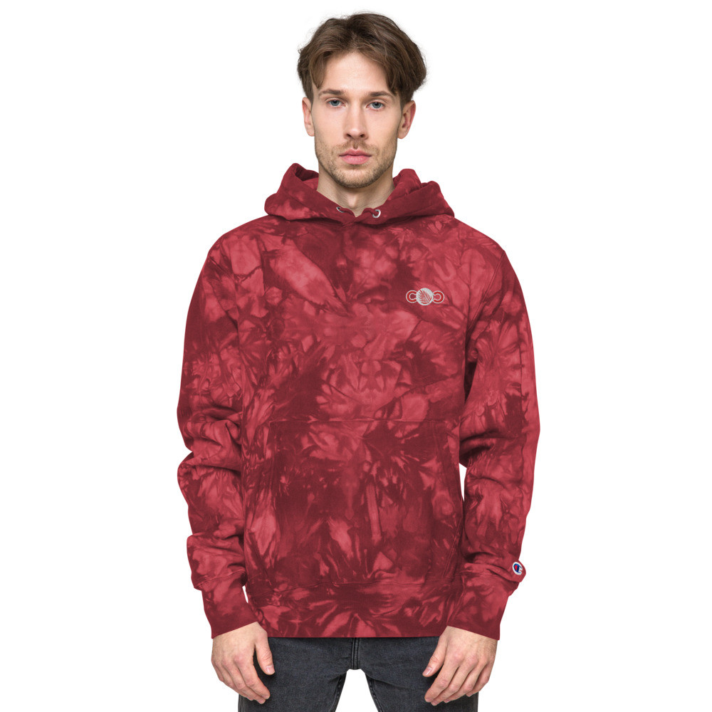 Red Unisex Champion tie-dye hoodie