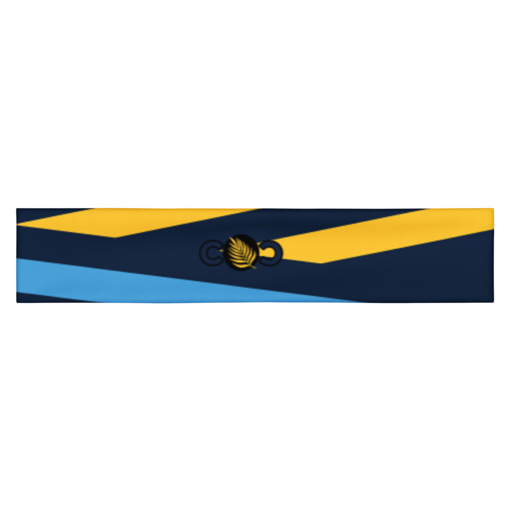 Navy And Yellow Patternstripe Headband