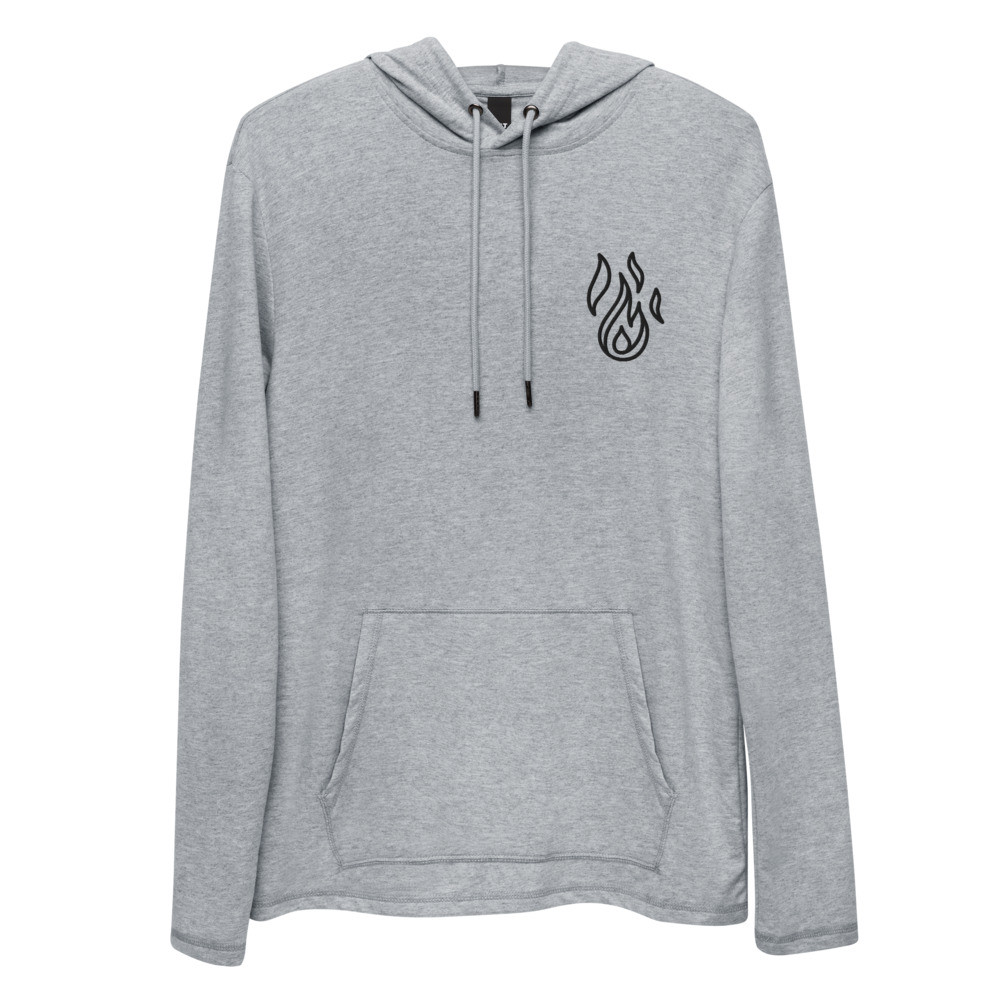 Unisex Embroidered Fire Lightweight Hoodie