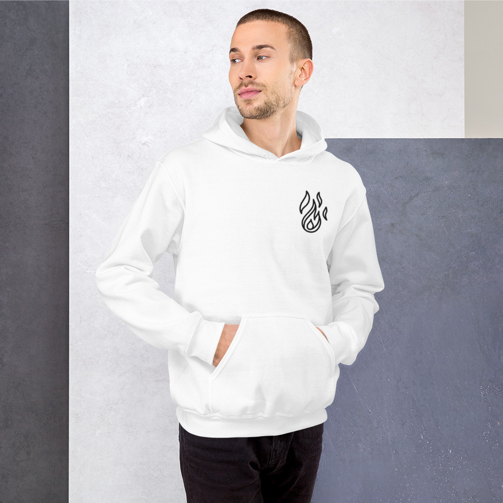 Embroidered Fire Unisex Hoodie