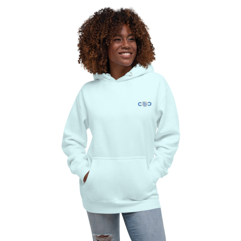Teal Embroidered Unisex Hoodie