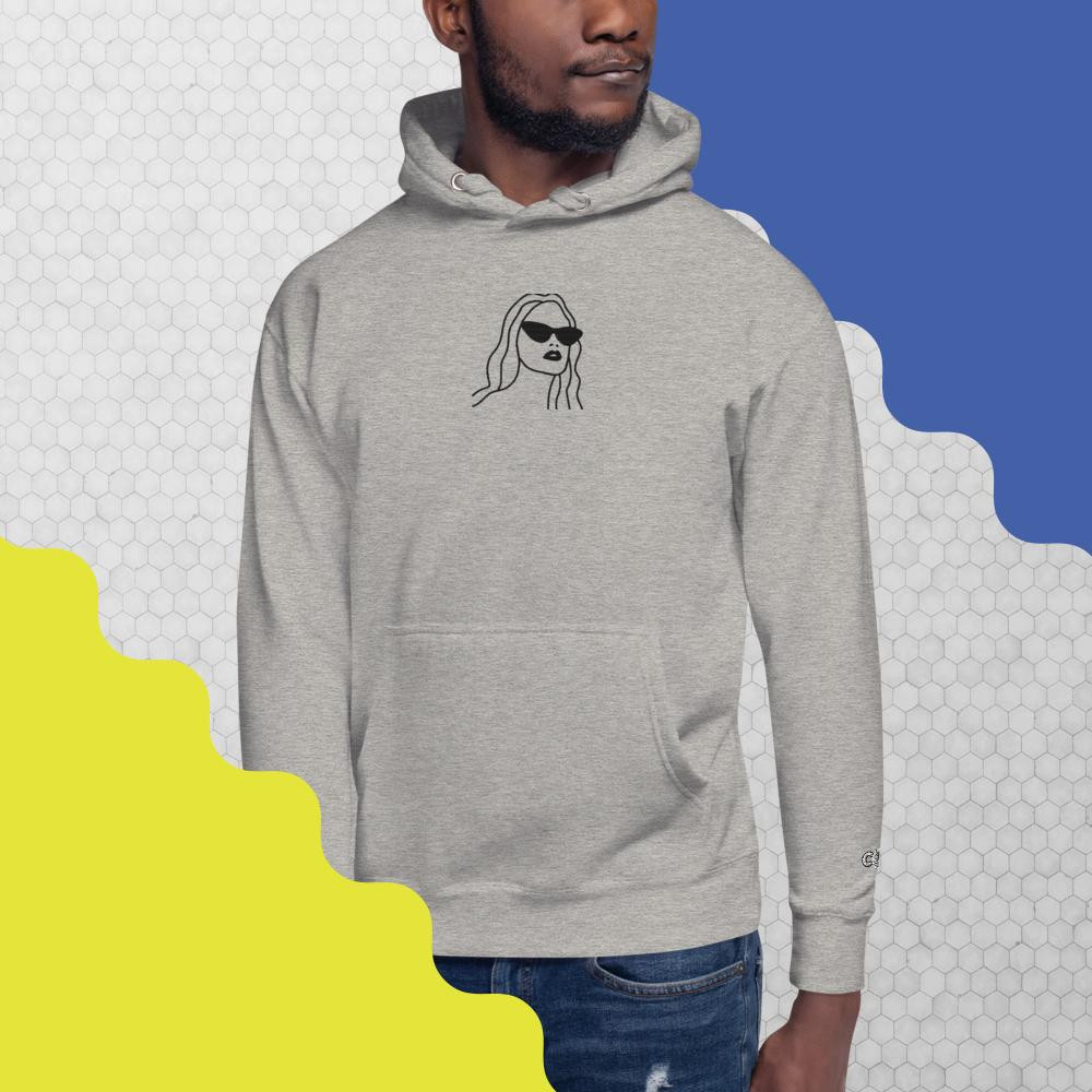 Embroidered Woman Unisex Hoodie