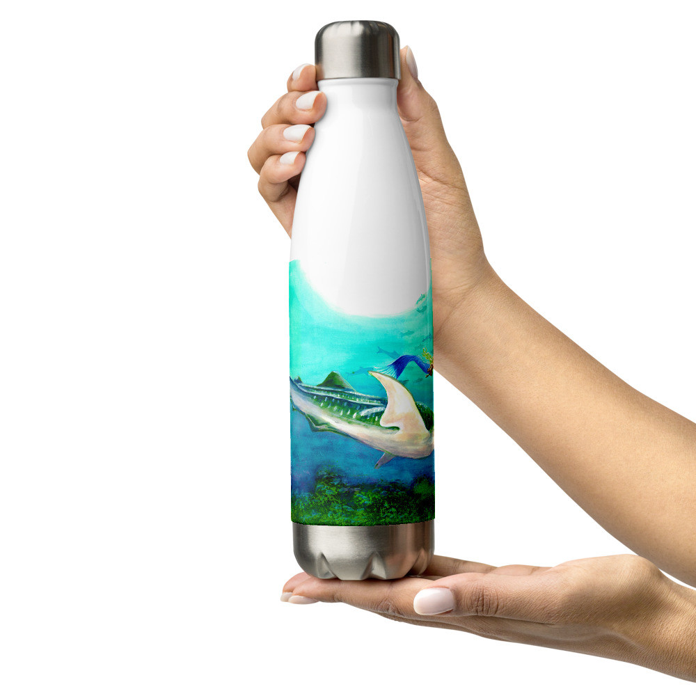 Mermaid and Whaleshark Stainless Steel Water Bottle