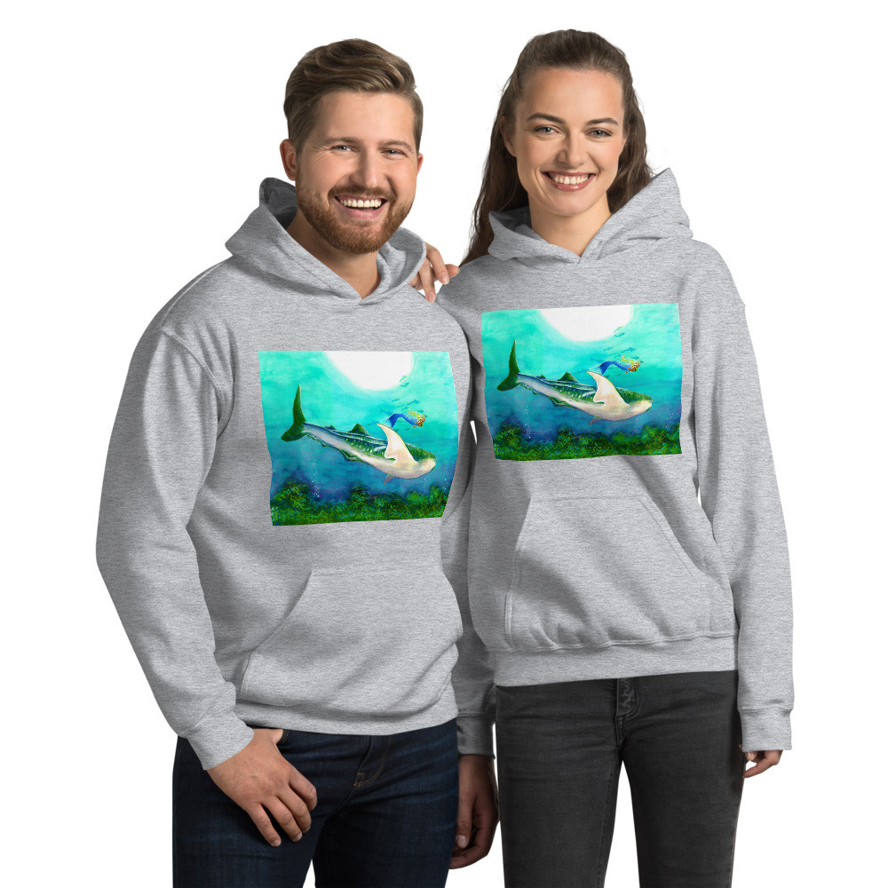 Mermaid and Whaleshark Unisex Hoodie