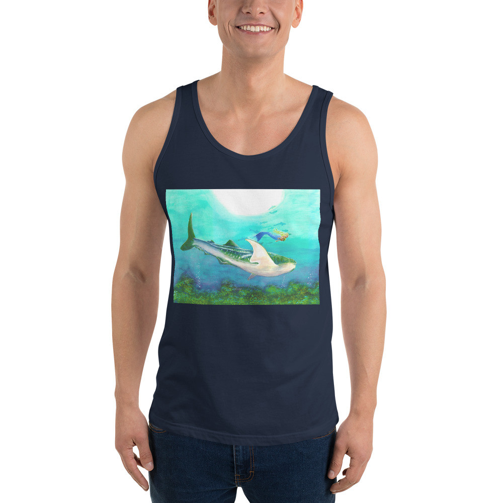 Mermaid and Whaleshark Unisex Tank Top