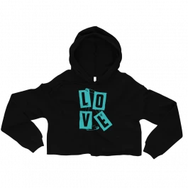 LOVE SAFETY-PIN | WOMEN'S CROP TOP HOODIE