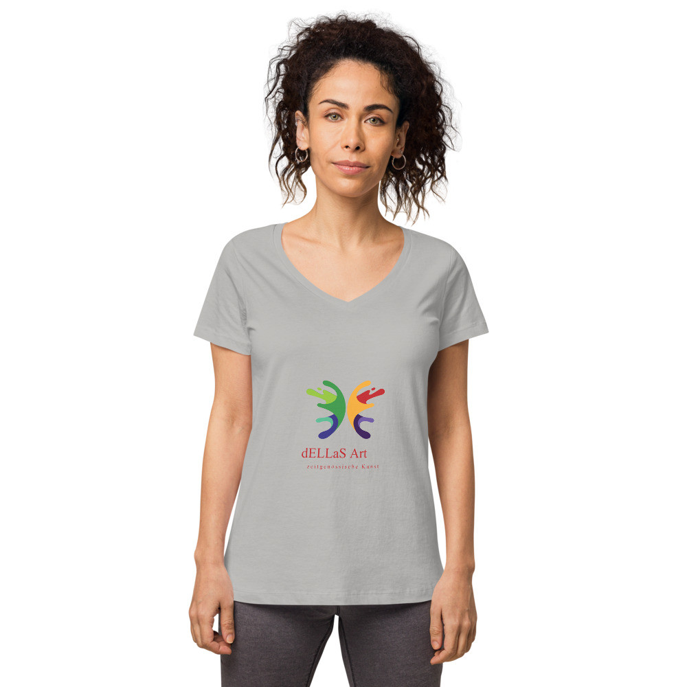 Women’s fitted v-neck t-shirt original sunset dELLaS 2022