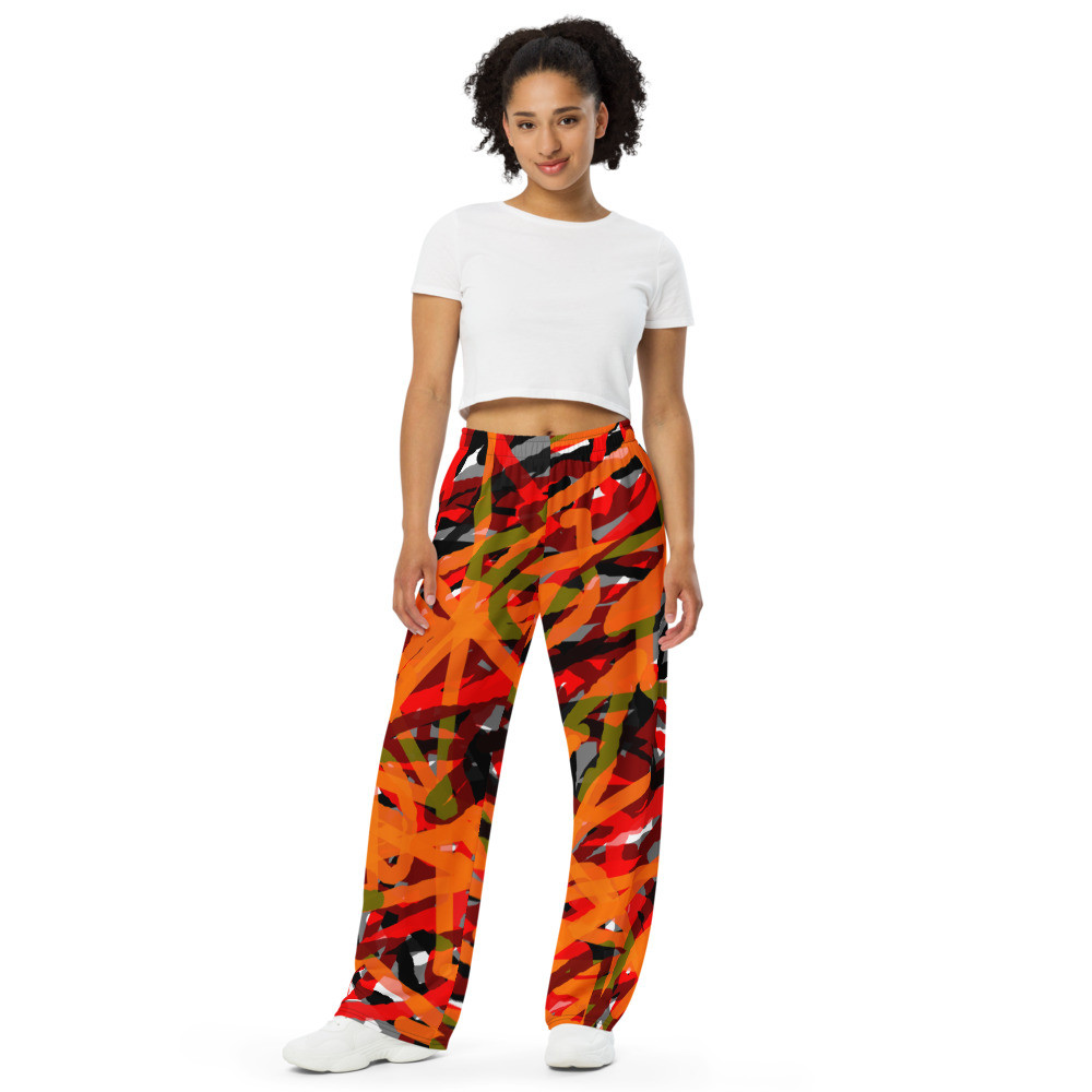 All-over print unisex wide-leg pants, Hosen für Sie und Ihn Original Hardrock dELLaS 2022