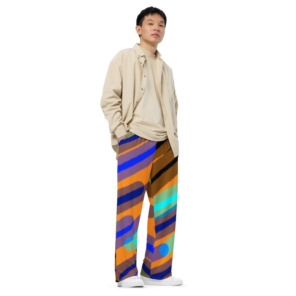 All-over print unisex wide-leg pants Hosen mit Schlag original dELLaS Design 2022