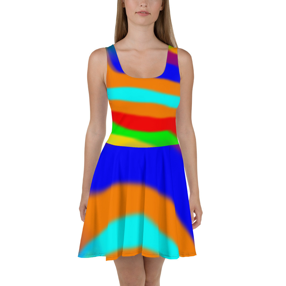 Skater Dress, Damenkleid Regenbogen original Design dELLaS Art  2022 