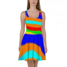 Skater Dress, Damenkleid Regenbogen original Design dELLaS Art  2022 