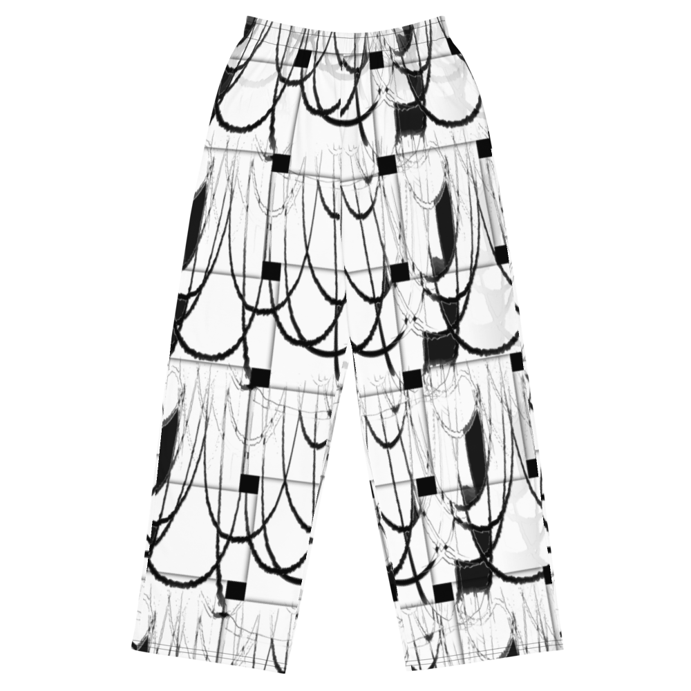 All-over print unisex wide-leg pants. Hosen für Sie und Ihn Original Textildesign dELLaS 2022