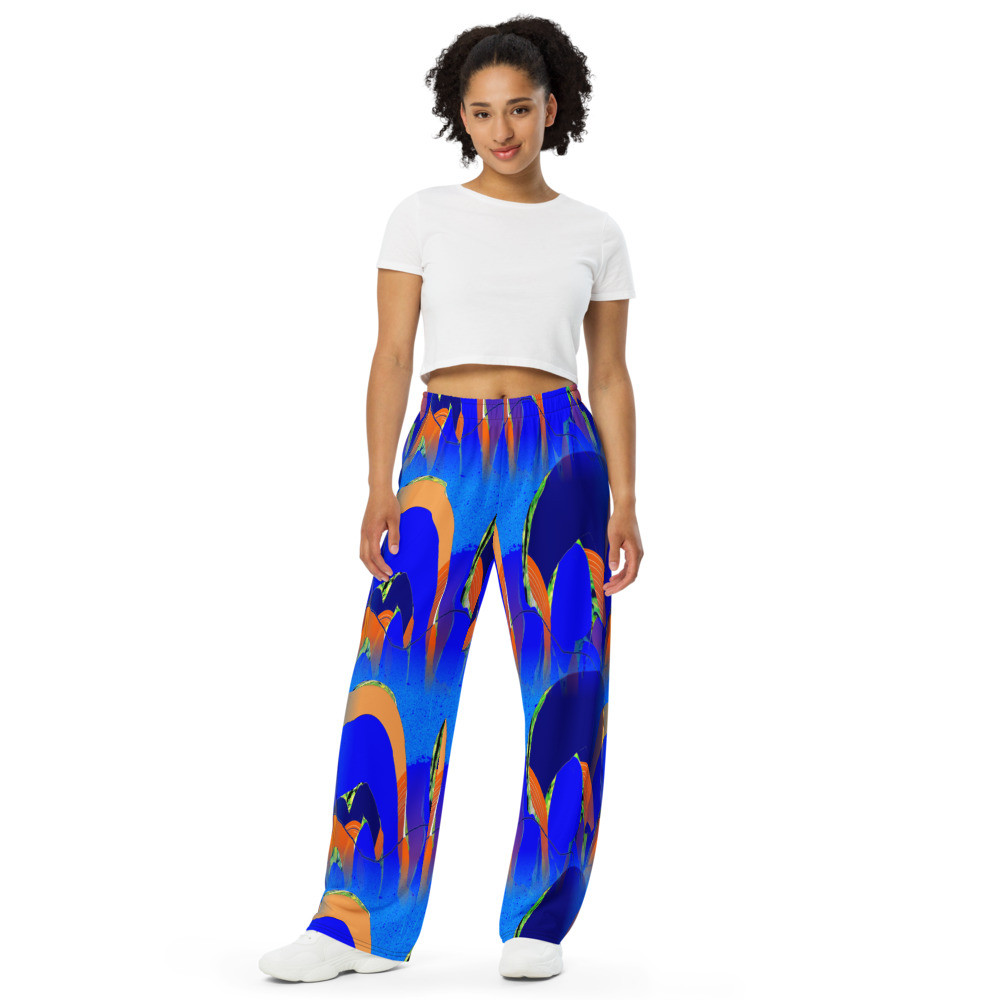 All-over print unisex wide-leg pants, für Sie und Ihn Original Textildesign dELLaS 2023