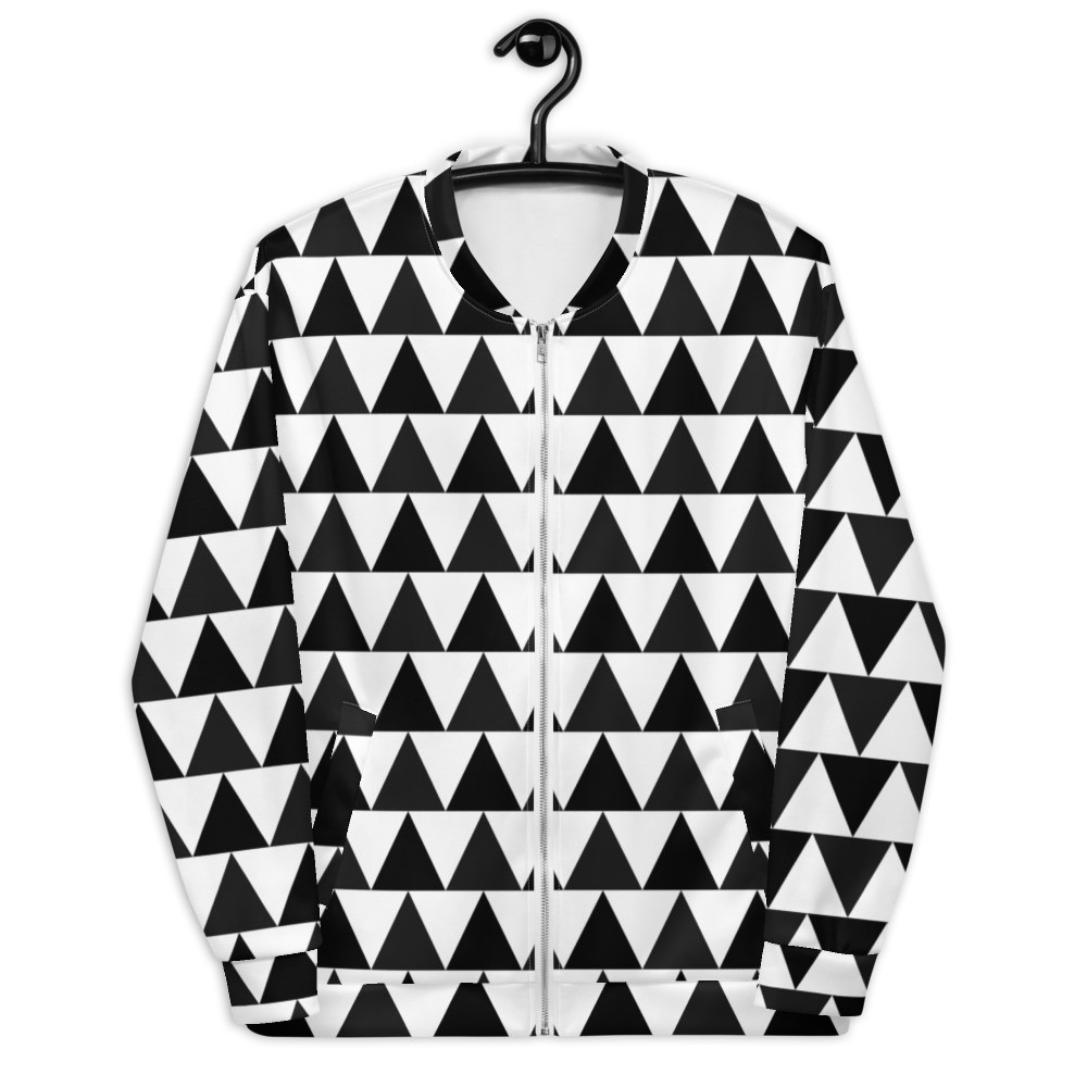 Unisex Bomber Jacket, schwarz weis Dreieck original dELLaS 2023