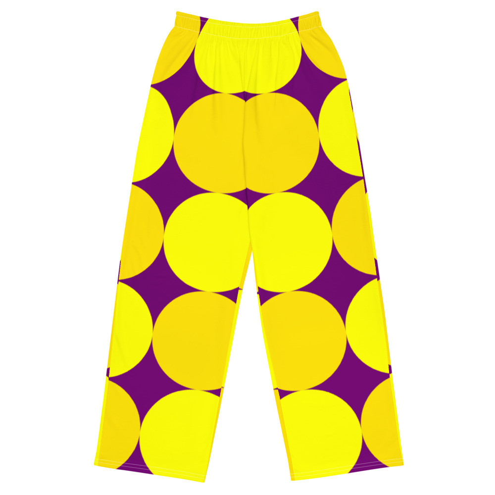 All-over print unisex wide-leg pants, Hosen für Sie und Ihn Punktgitter original dELLaS 2023