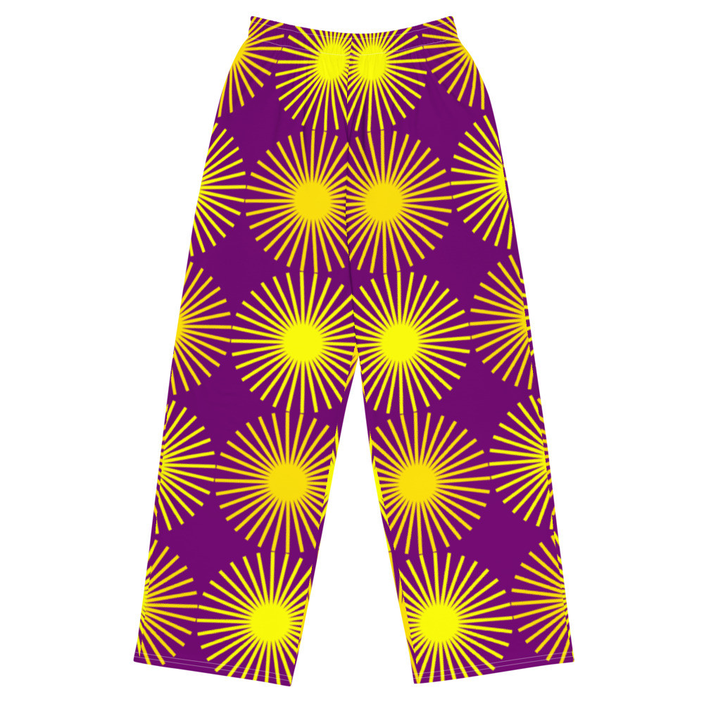 All-over print unisex wide-leg pants, Hosen für Sie und Ihn Sternblumen original dELLaS 2023