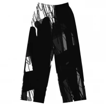 All-over print unisex wide-leg pants, Hosen für Sie und Ihn, schwarz weiss, original dELLaS 2023 