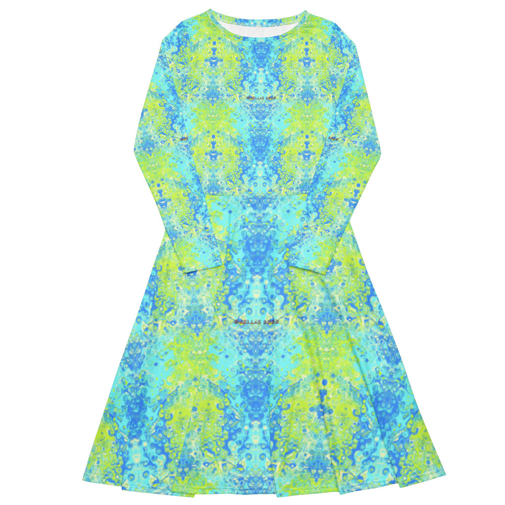All-over print long sleeve midi Kleid original dELLaS Design 2025