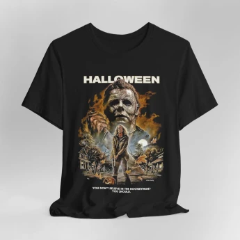 Halloween Inspired Unisex Tee, Perfect for Horror Fans, Halloween Costume, Casual Wear, Movie Night, Spooky Season