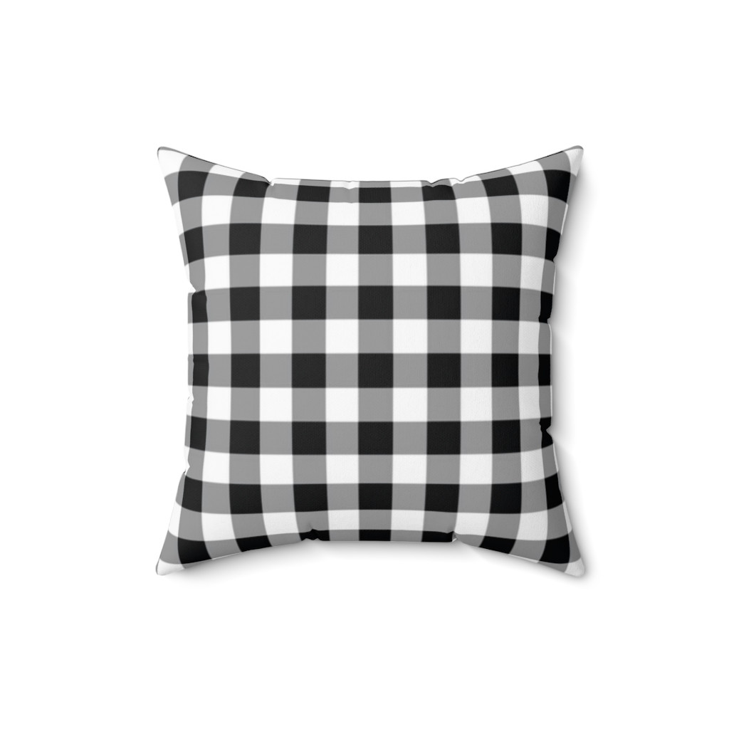 Spun Polyester Square Pillow black and white