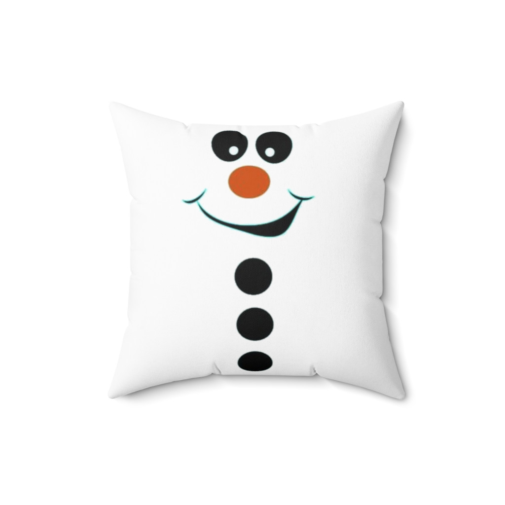 Spun Polyester Square Pillow Snowman