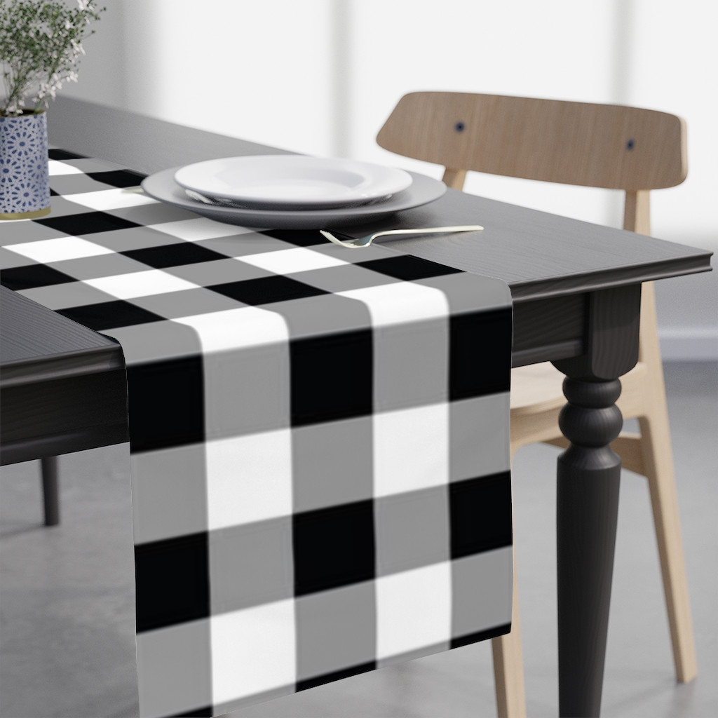 Table Runner Black and white  Christmas