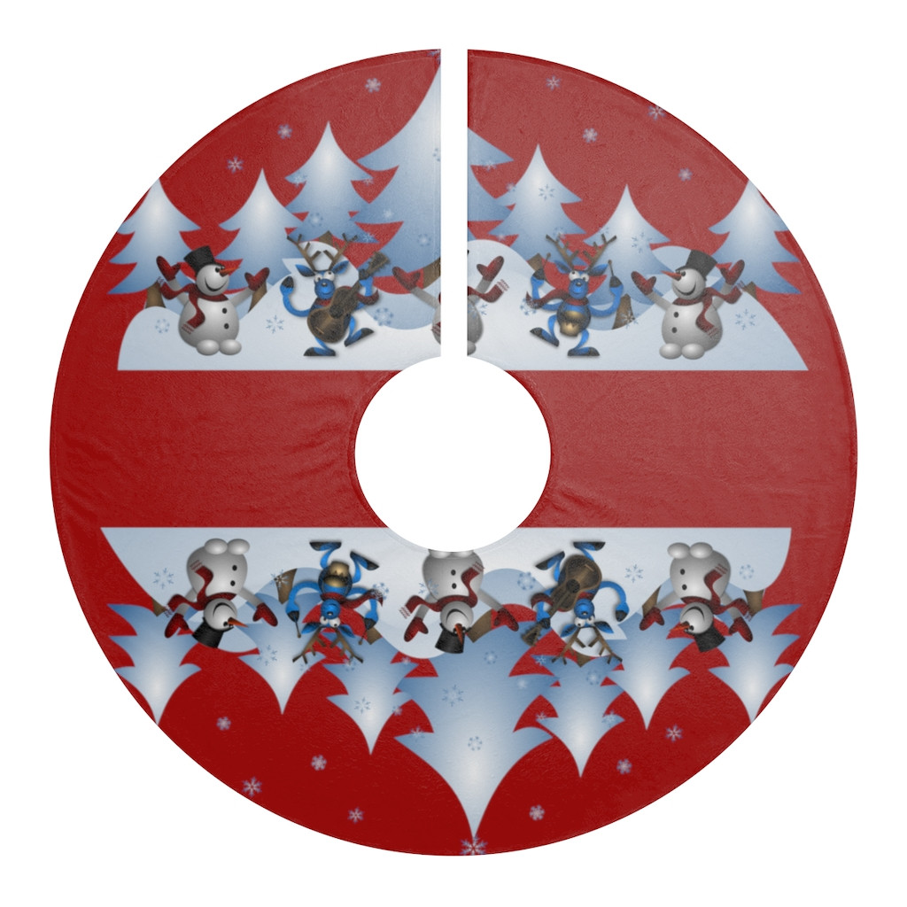  Christmas Tree Skirts Snowmen dancing