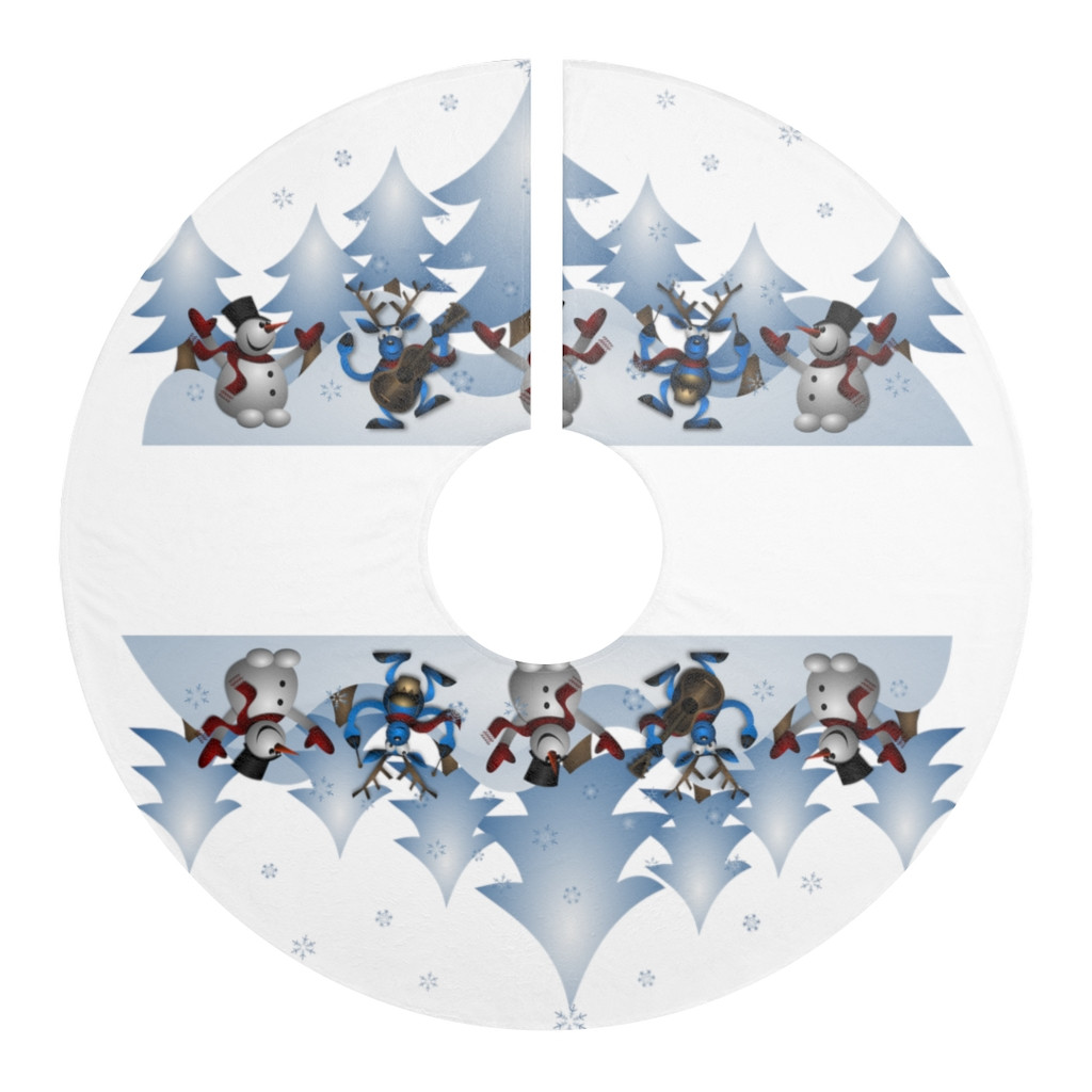 Christmas Tree Skirts Snowmen dancing