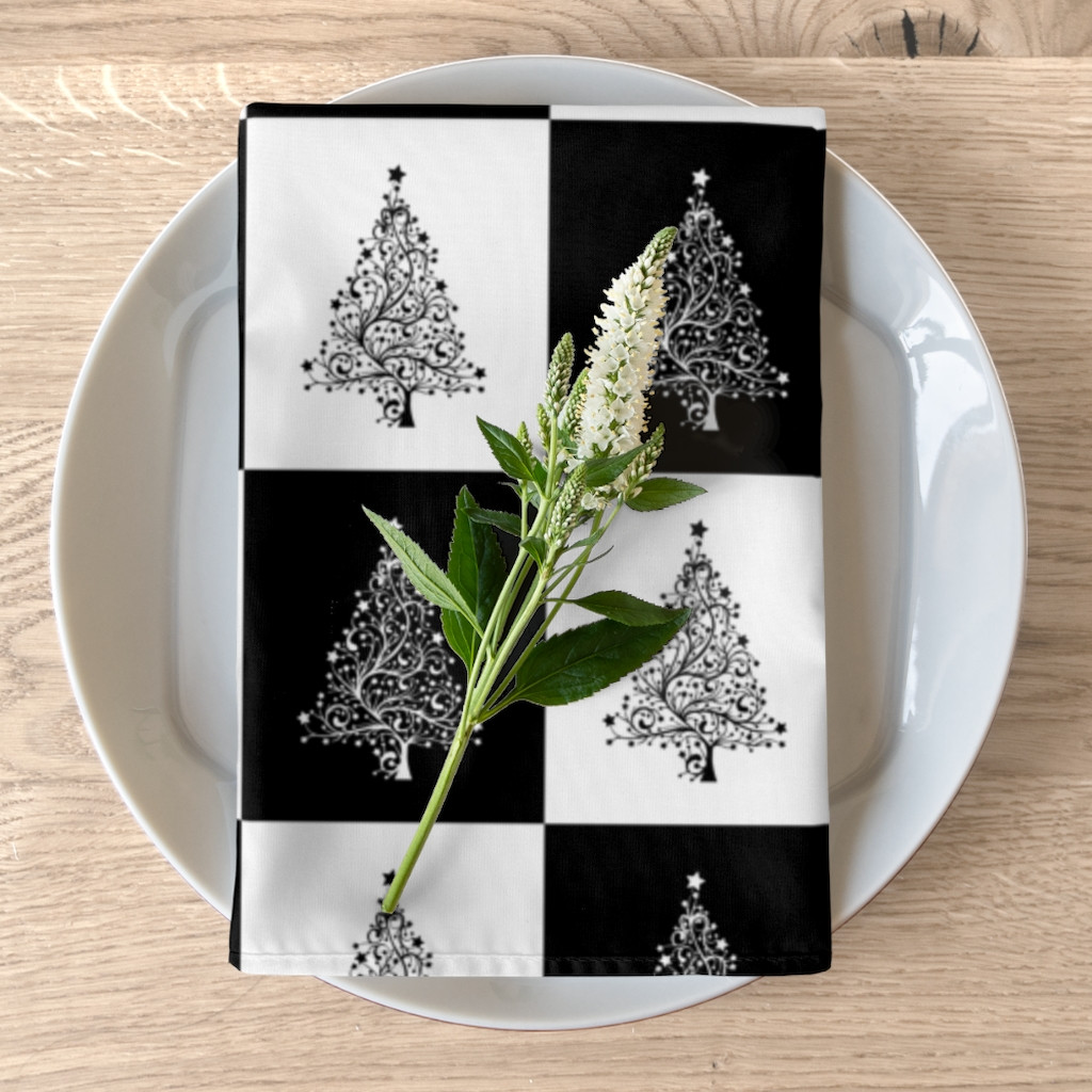 Napkins Christmas black and white 