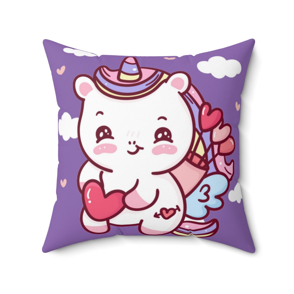 Spun Polyester Square Pillow Unicorn 