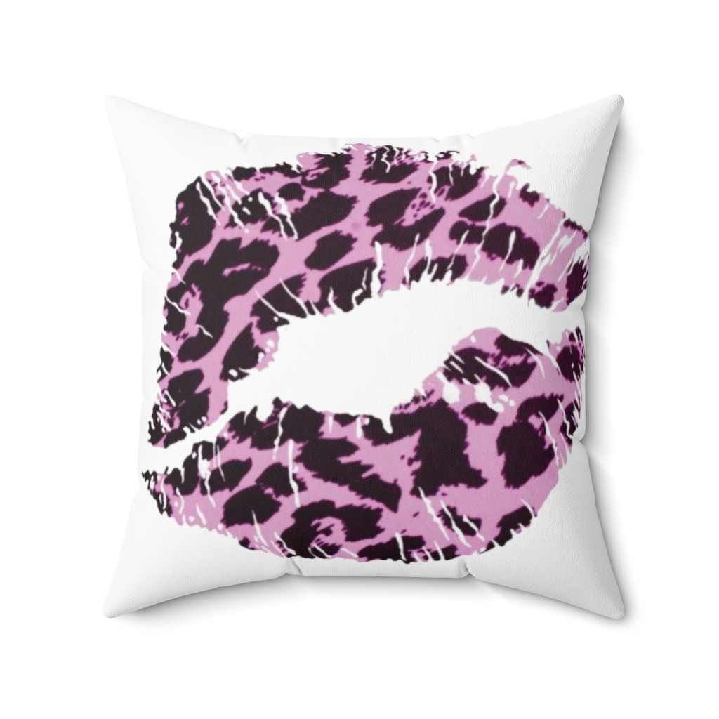 Spun Polyester Square Pillow Kiss