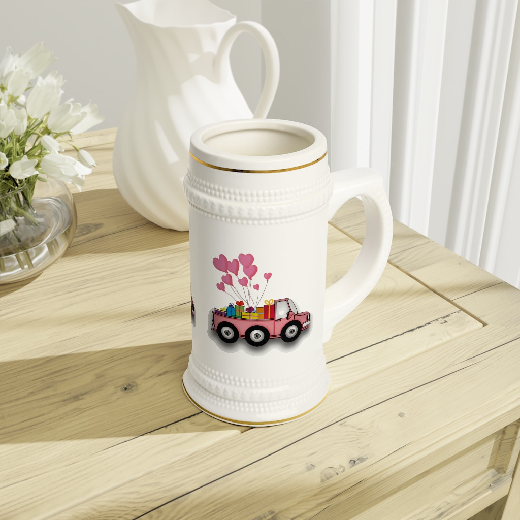 Stein Mug Truck with balloons 