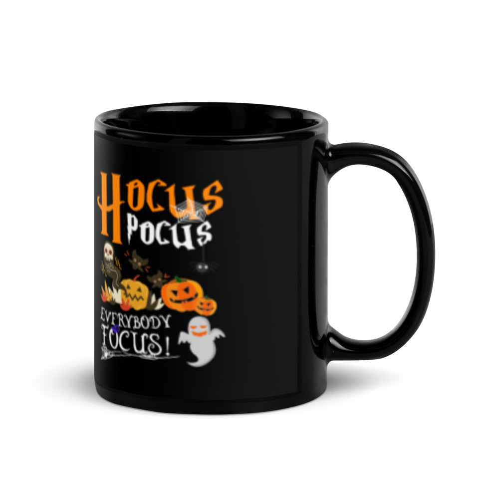 Black Glossy Mug Hocus pocus Halloween