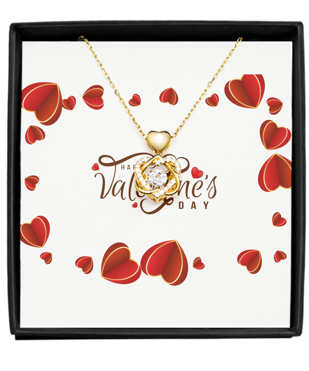 Necklace ,Heart Knot Necklace Happy Valentine's Day