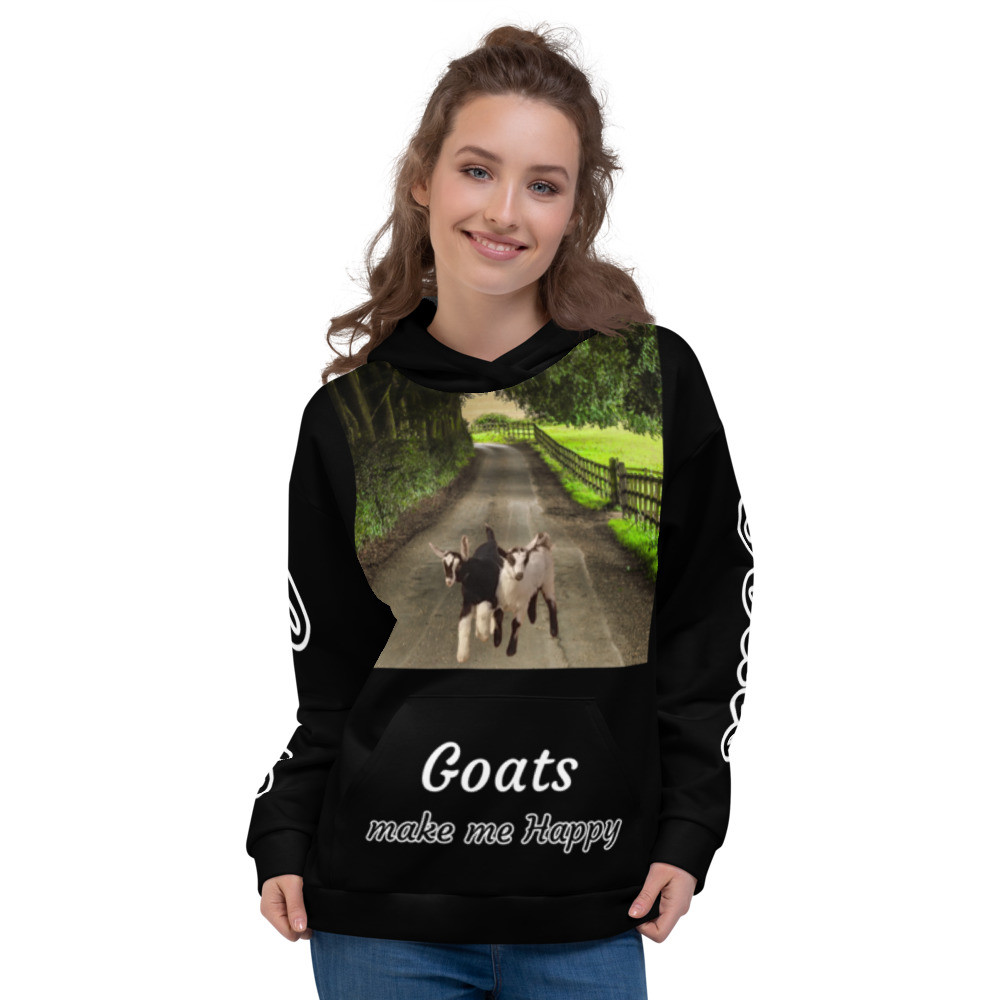 Goats Make Me Happy Unisex Hoodie, Goat Mom, Goat Lady, Goat Lover
