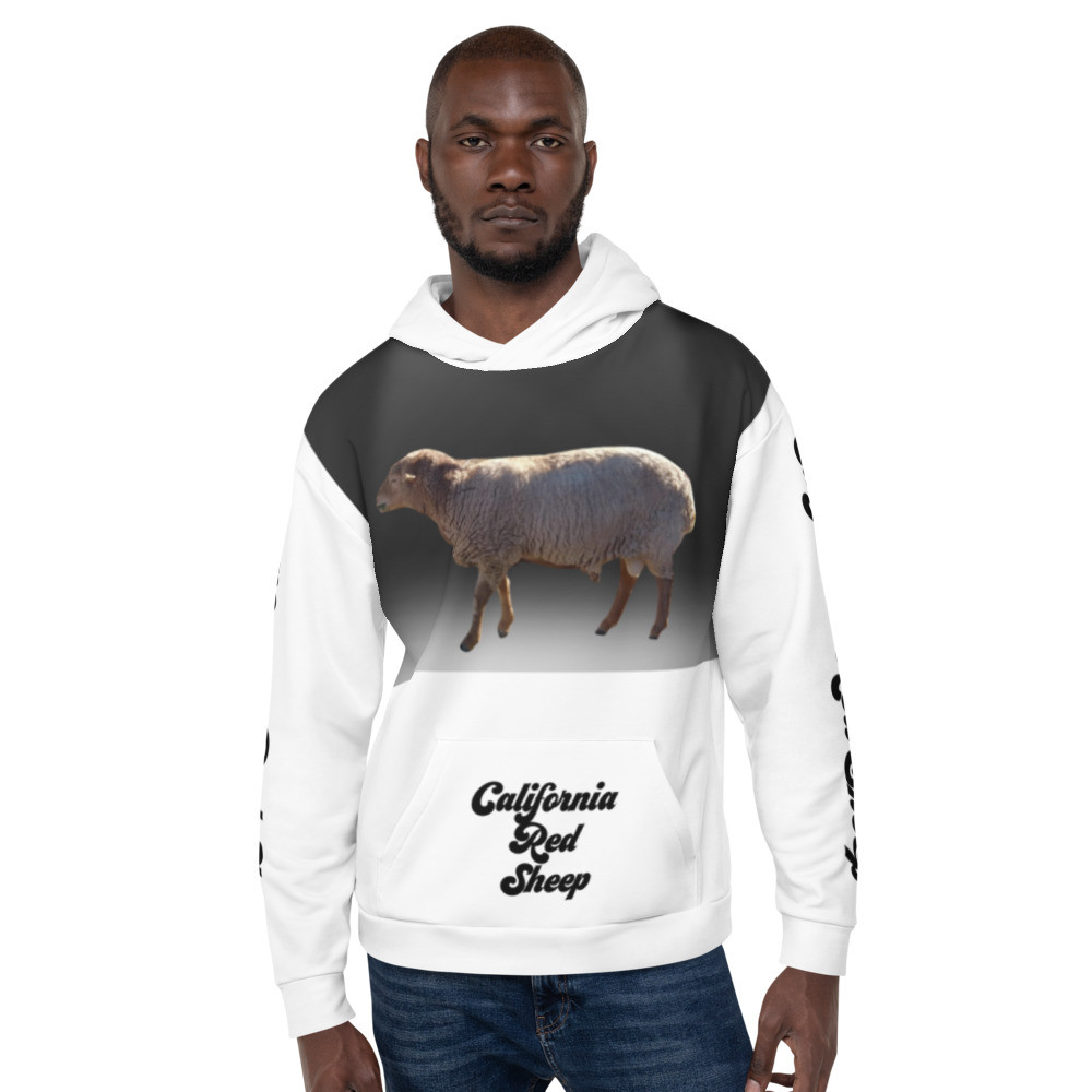 California Red Sheep Shear Perfection Ranch Unisex Hoodie 4 white
