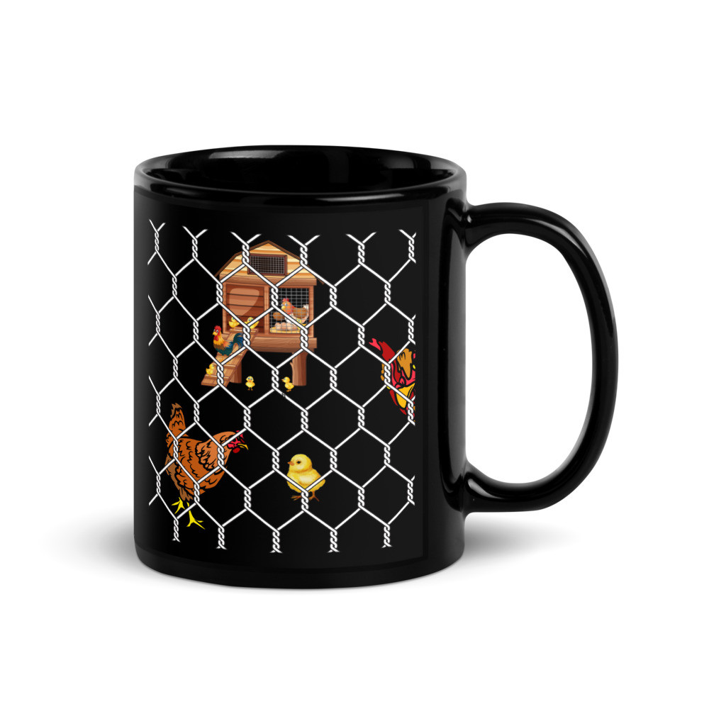 Chicken Coop Black Glossy Mug