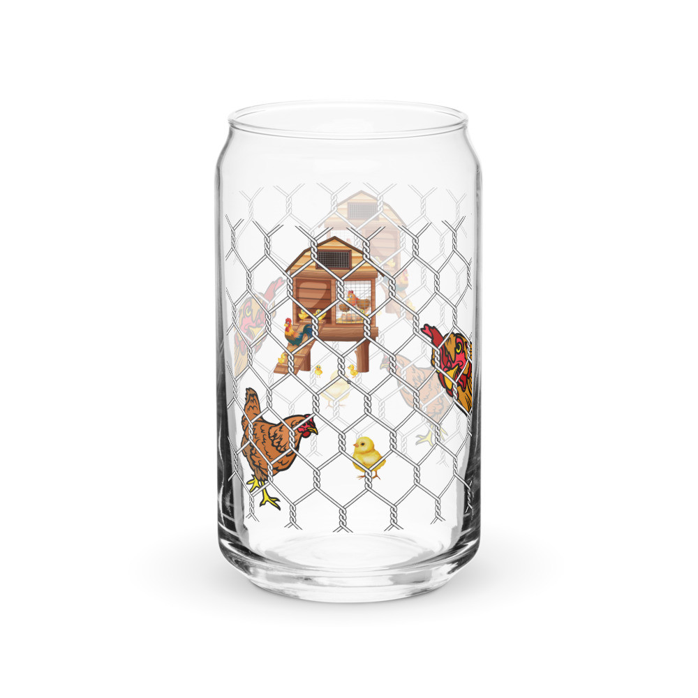 Chicken Coop Can-shaped glass