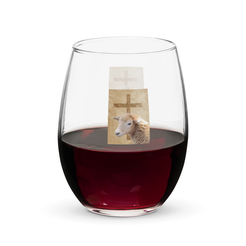 Lamb Of Faith Stemless wine glass