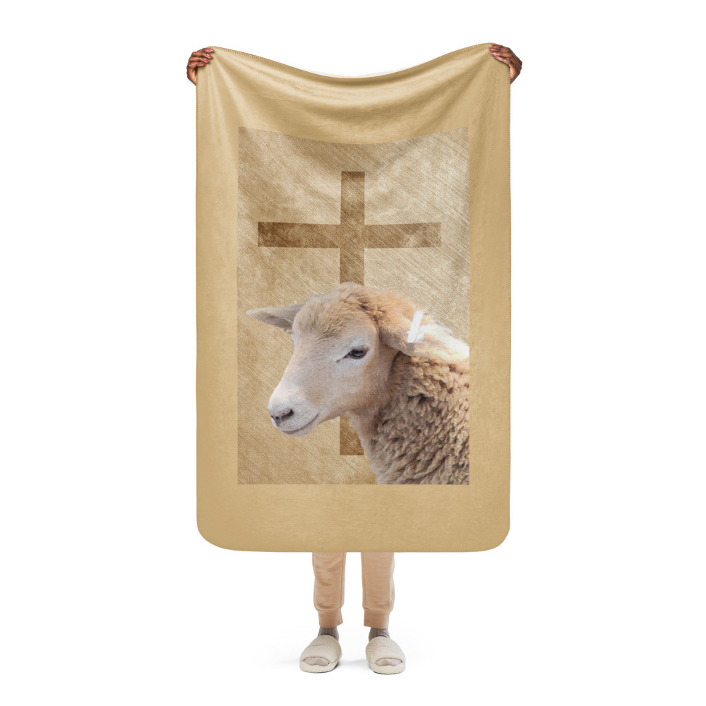 Lamb Of Faith Sherpa blanket