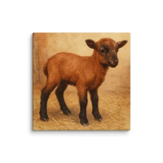 Barbados Blackbelly Lamb Caricature-Rare Hair Sheep Farmhouse Art