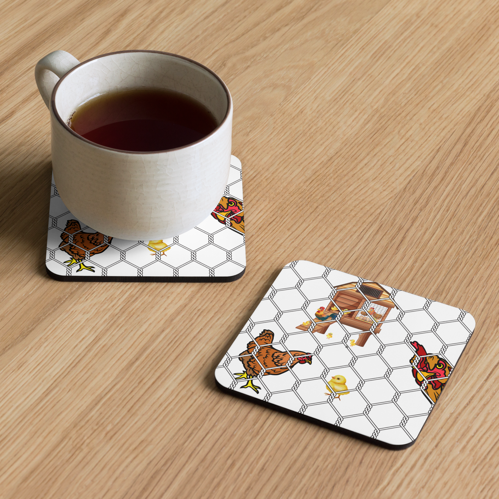 Chicken Coop Cork-back coaster