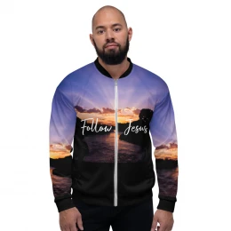 Follow Jesus v2 Unisex Bomber Jacket
