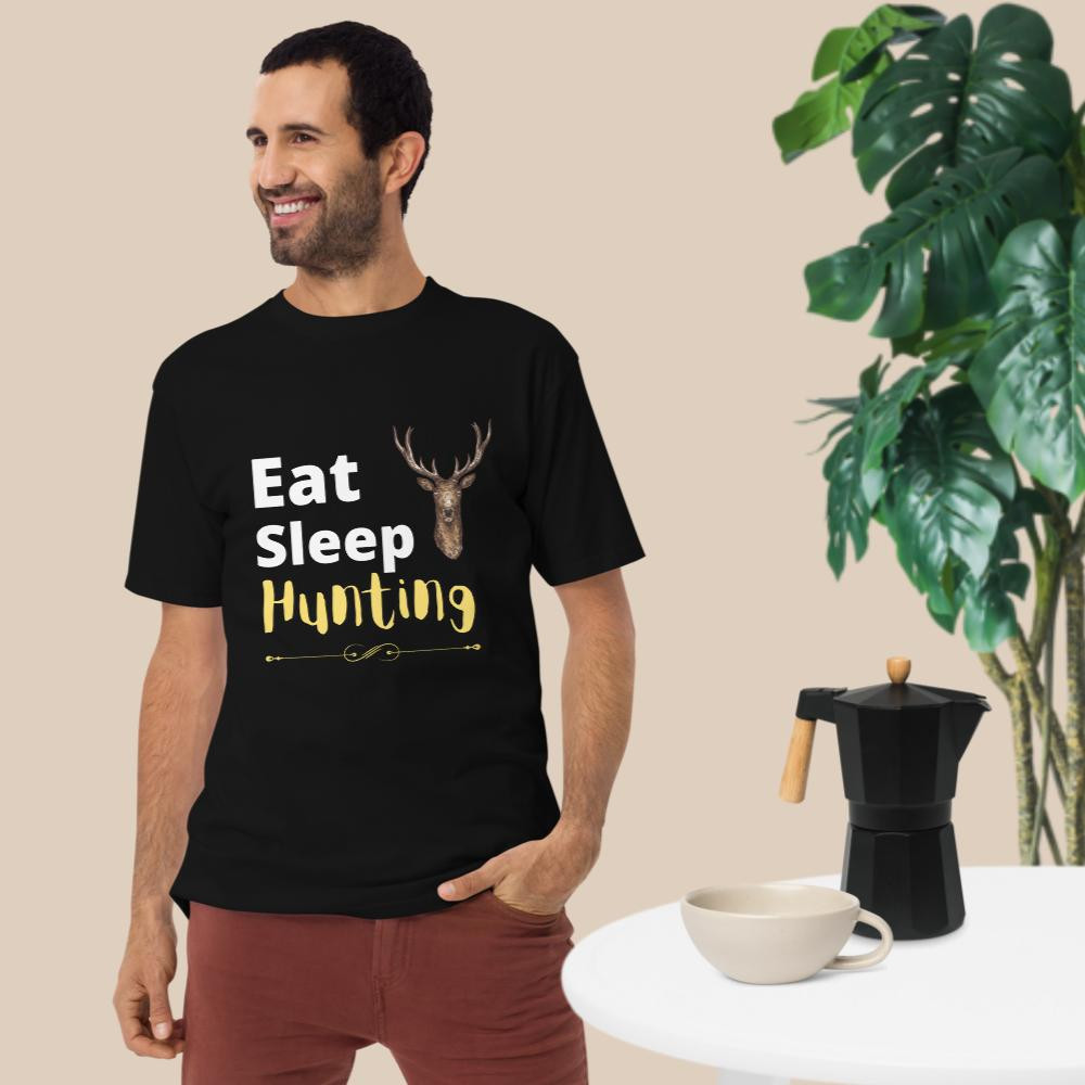 Men’s premium heavyweight tee: Eat, Sleep Hunting