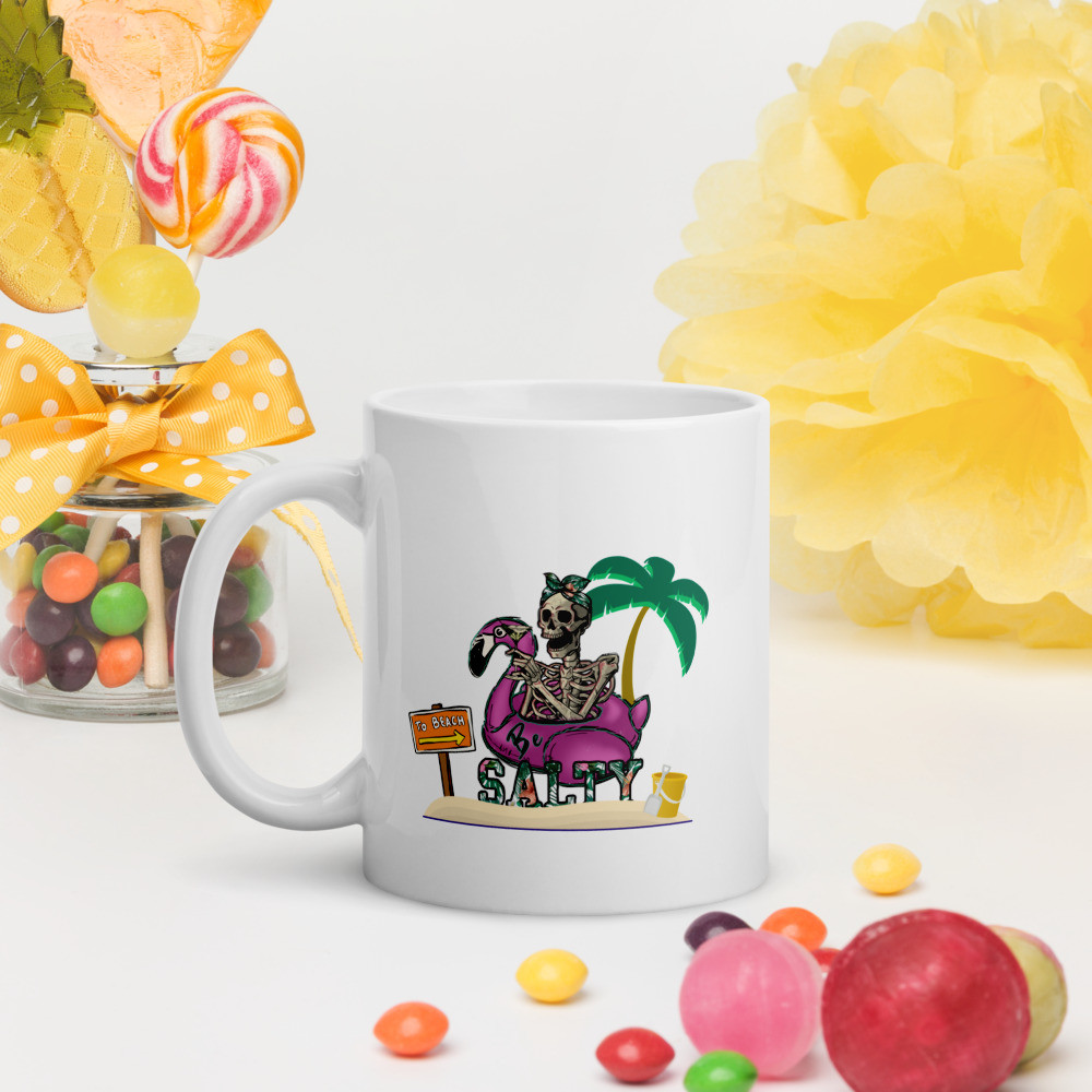 White glossy mug: Be Salty