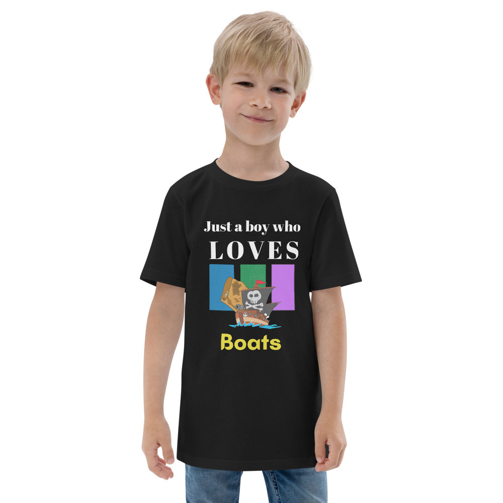 Youth jersey t-shirt: Just A Boy Who Loves Boats