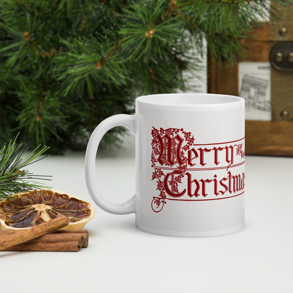 White glossy mug: Merry Christmas
