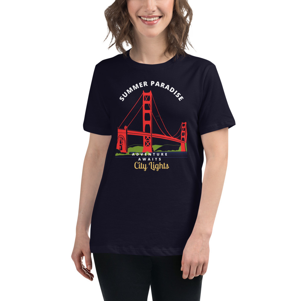 Women's Relaxed T-Shirt: City Lights Adventure